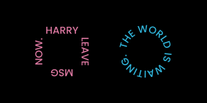 "Harry, leave MSG now. The world is waiting" following the Kiss All The Time, Disco Occasionally font